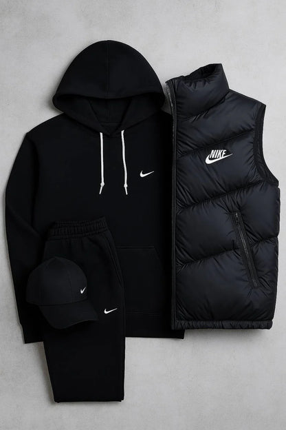 Πλήρες Σετ Nk™ – Φούτερ, Παντελόνι, Μπουφάν Puffer & T-Shirt