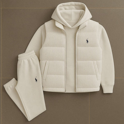 PRL™ Σετ – Φούτερ με Κουκούλα, Καπιτονέ Γιλέκο & Παντελόνι